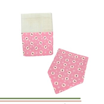 Kit Fralda de Ombro e Babador Ursinho