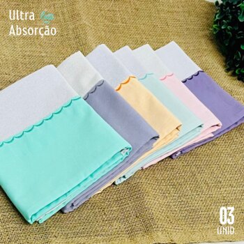 Pano de Prato Branco  Color - Kit com 06 unid.