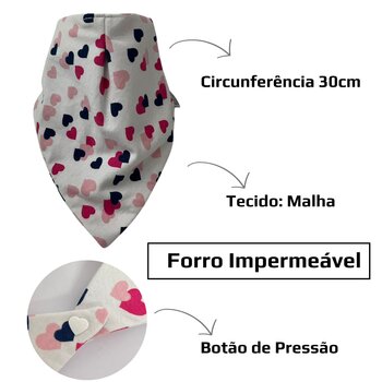 Babador Impermeável Malha Corações