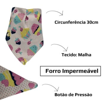 Babador Impermeável Malha CupCake Poa