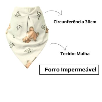 Babador Impermeável Malha Raposinha branca