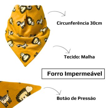 Babador Impermeável Malha Leãozinho Caramelo