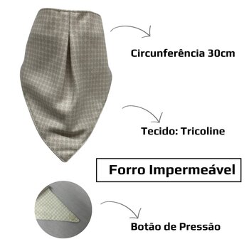 Babador Impermeável Bege Poá